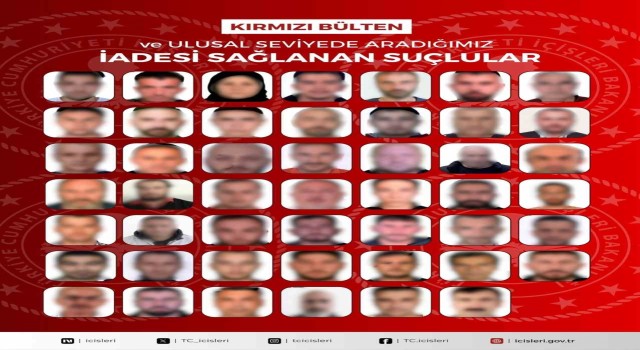 27’si kırmızı bültenle aranan 48 suçlu Türkiye’ye getirildi