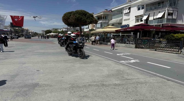 Büyükçekmece Sahil’de polisten, dron destekli uygulama