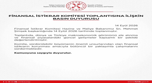 Finansal İstikrar Komitesi toplantısı yapıldı.