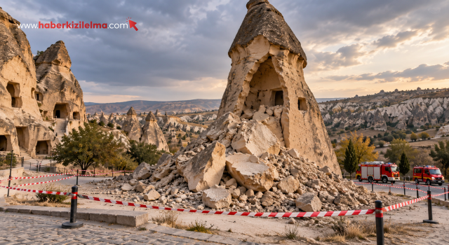 Kapadokya’da Peri Bacası Çöktü: Ekipler Sevk Edildi