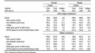 İhracat birim değer endeksi 6,5 arttı