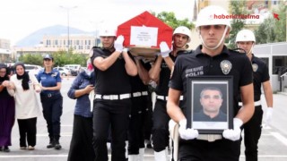 Kalp krizinden hayatını kaybeden polis için tören