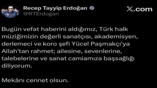 Cumhurbaşkanı Erdoğan’dan Yücel Paşmakçı için taziye mesajı