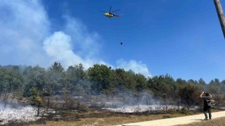 Karabük’te orman yangınına helikopterle müdahale ediliyor