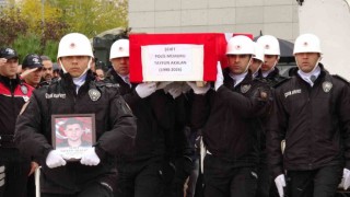 Kazada şehit düşen polis memuru için uğurlama töreni düzenlendi